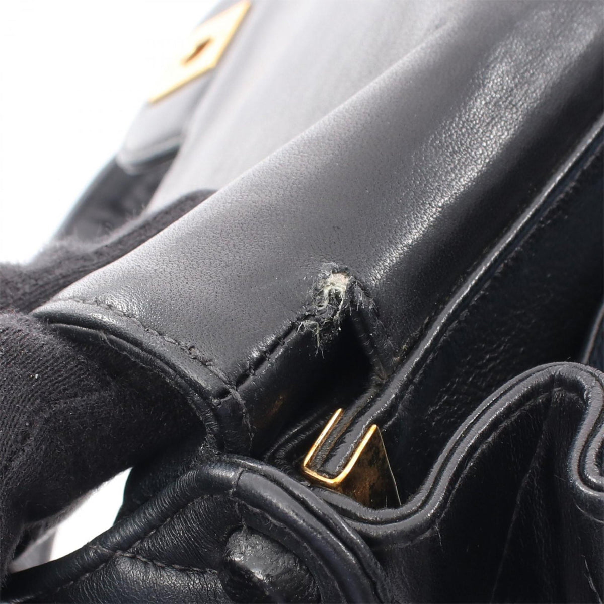 Chanel CC Quilted Lambskin Straight Flap Shoulder Bag — Black