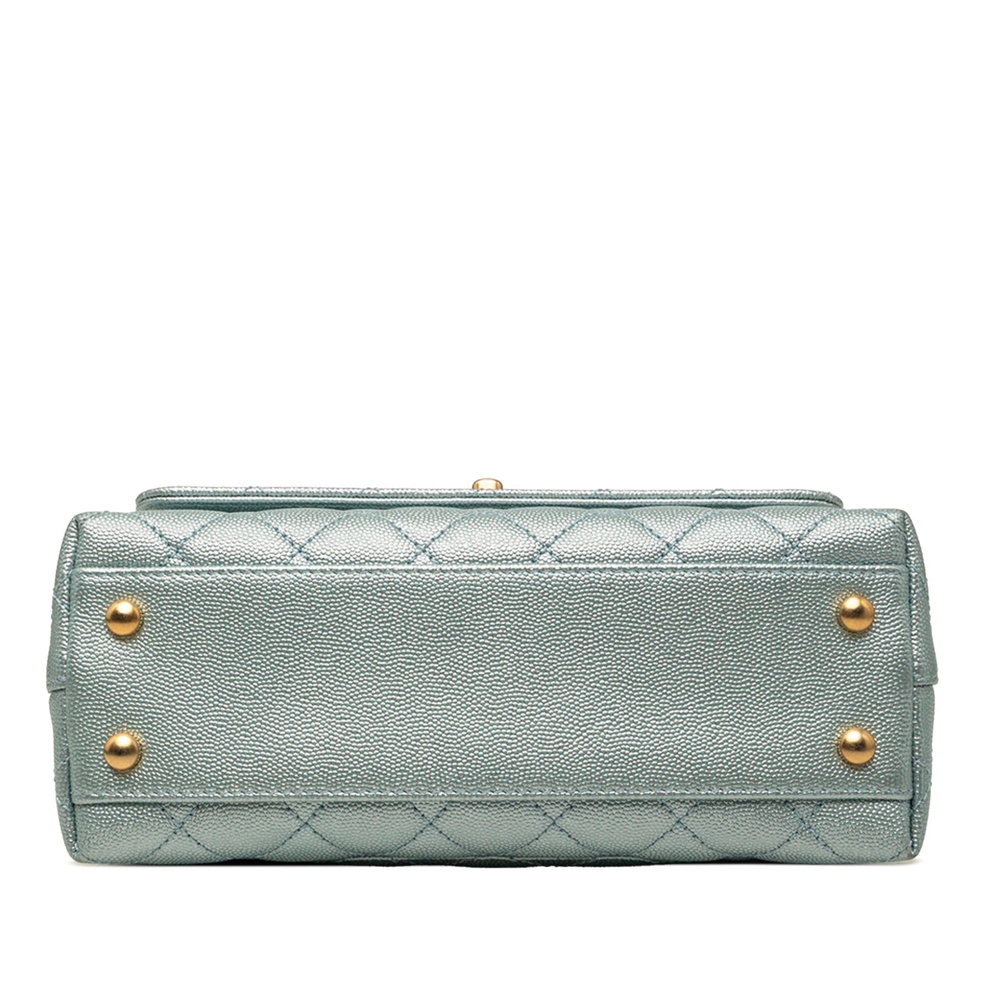 Chanel Mini Metallic Caviar Coco Top Handle Bag