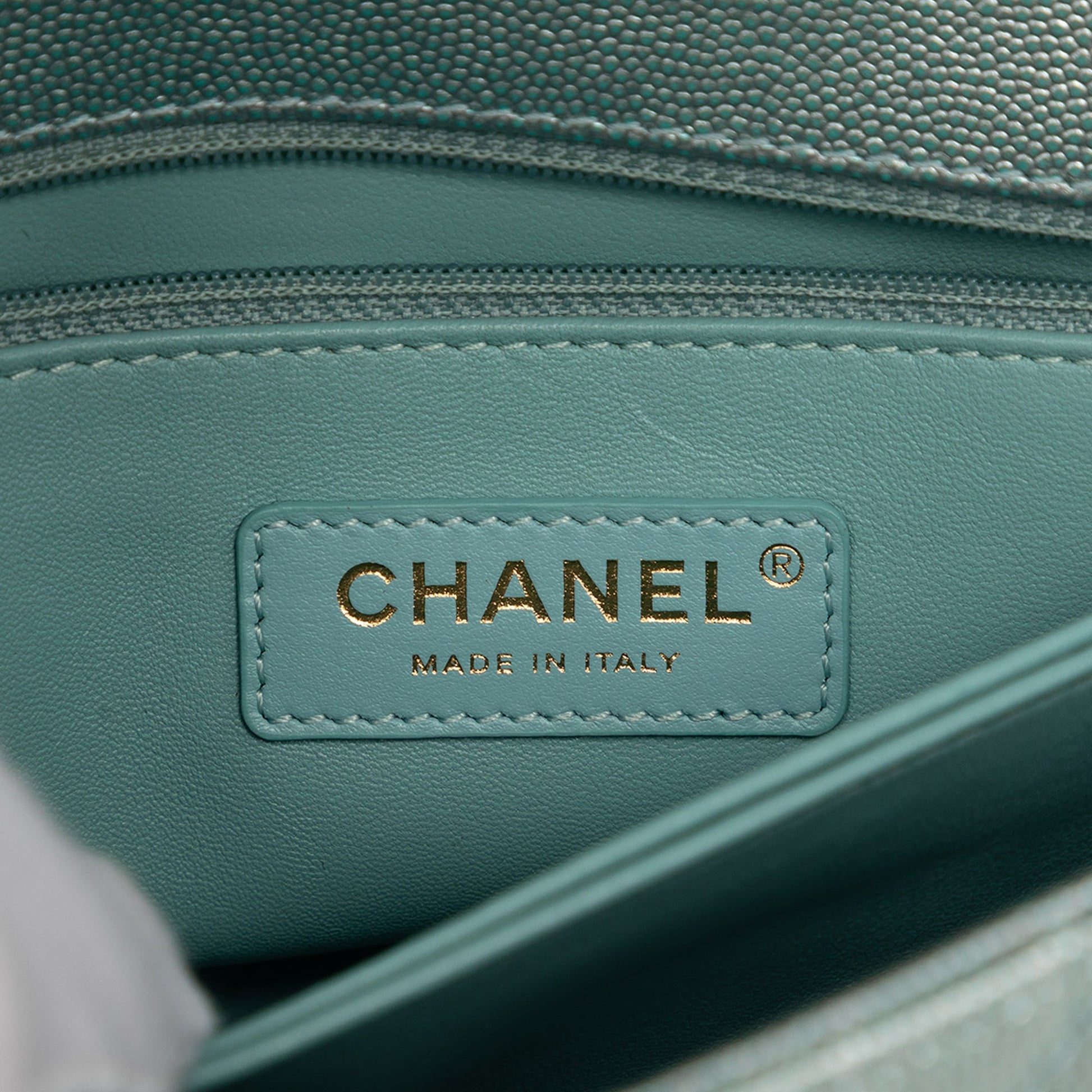 Chanel Mini Metallic Caviar Coco Top Handle Bag