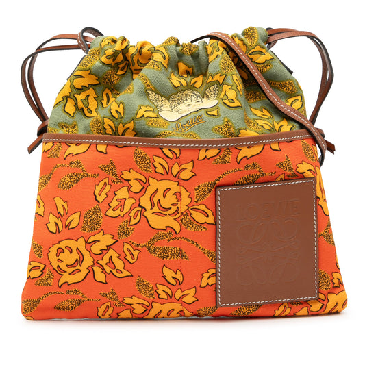 LOEWE Paulas Ibiza Canvas Angel Drawstring Crossbody