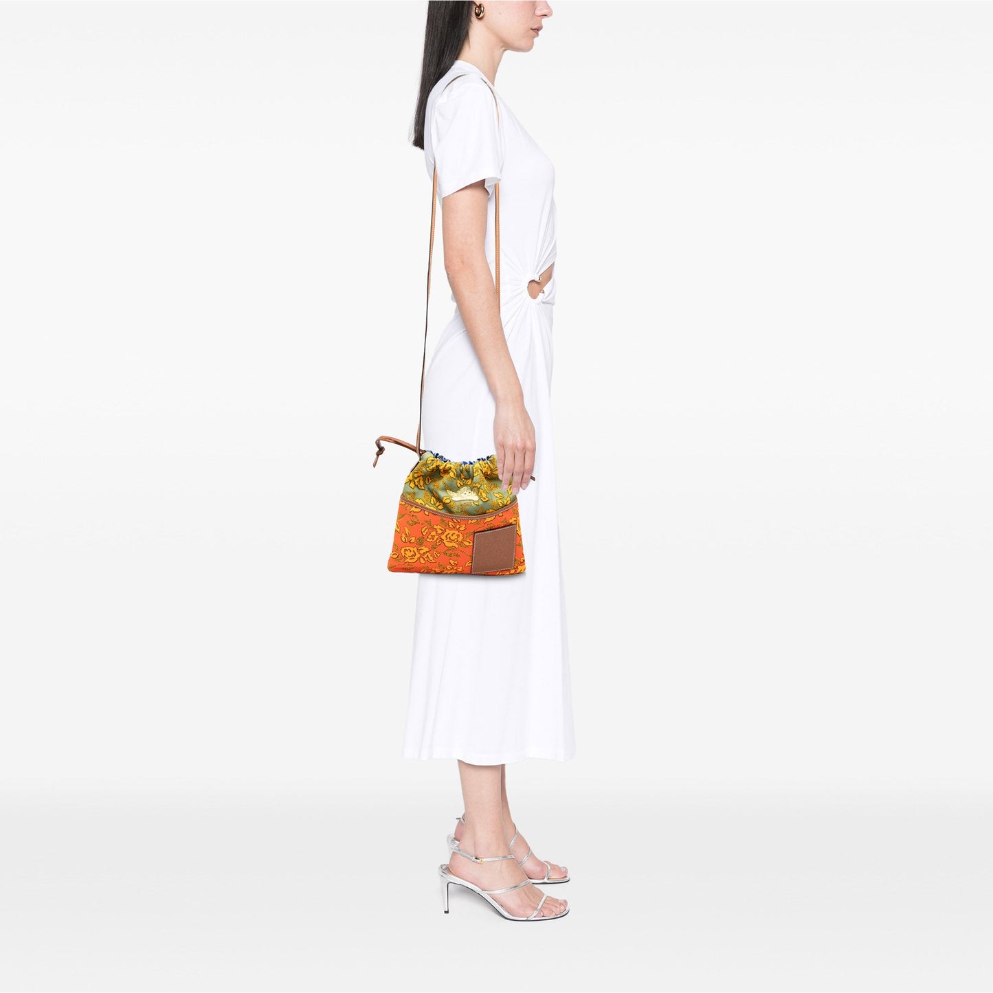 LOEWE Paulas Ibiza Canvas Angel Drawstring Crossbody