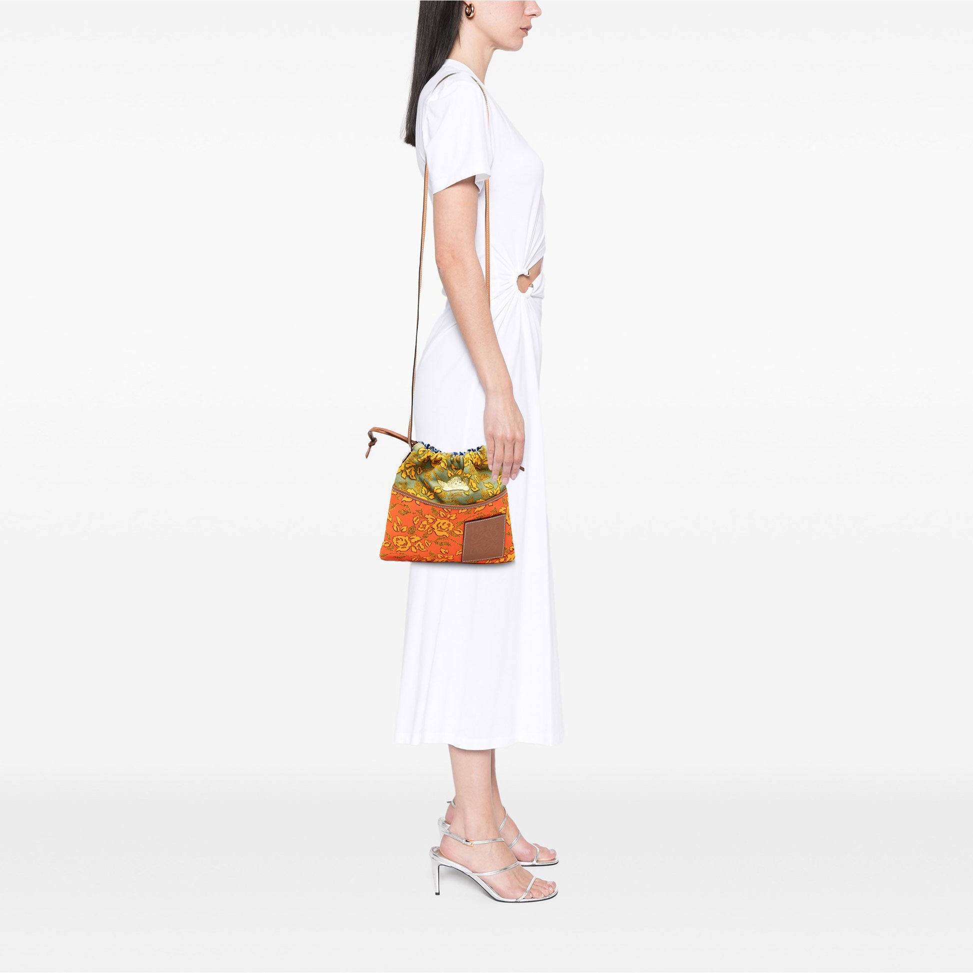 LOEWE Paulas Ibiza Canvas Angel Drawstring Crossbody
