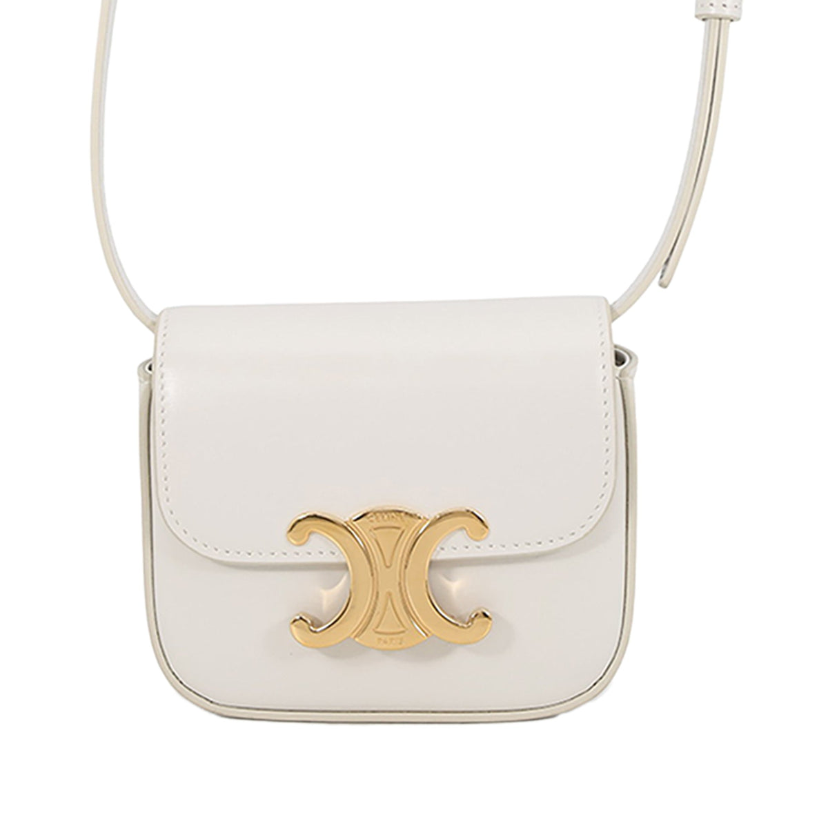 Celine Mini Calfskin Claude Crossbody — White