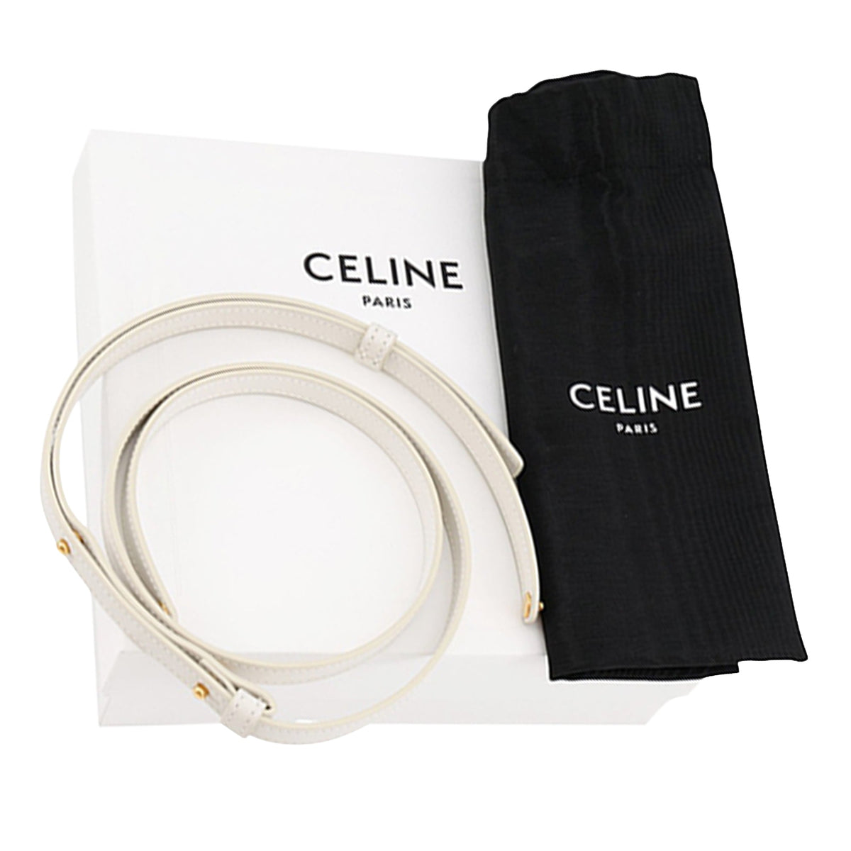 Celine Mini Calfskin Claude Crossbody — White