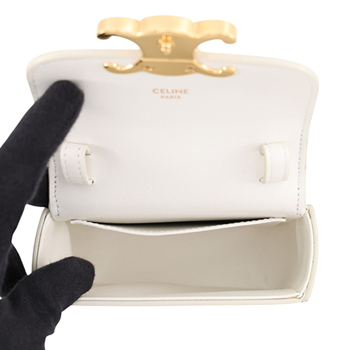 Celine Mini Calfskin Claude Crossbody — White