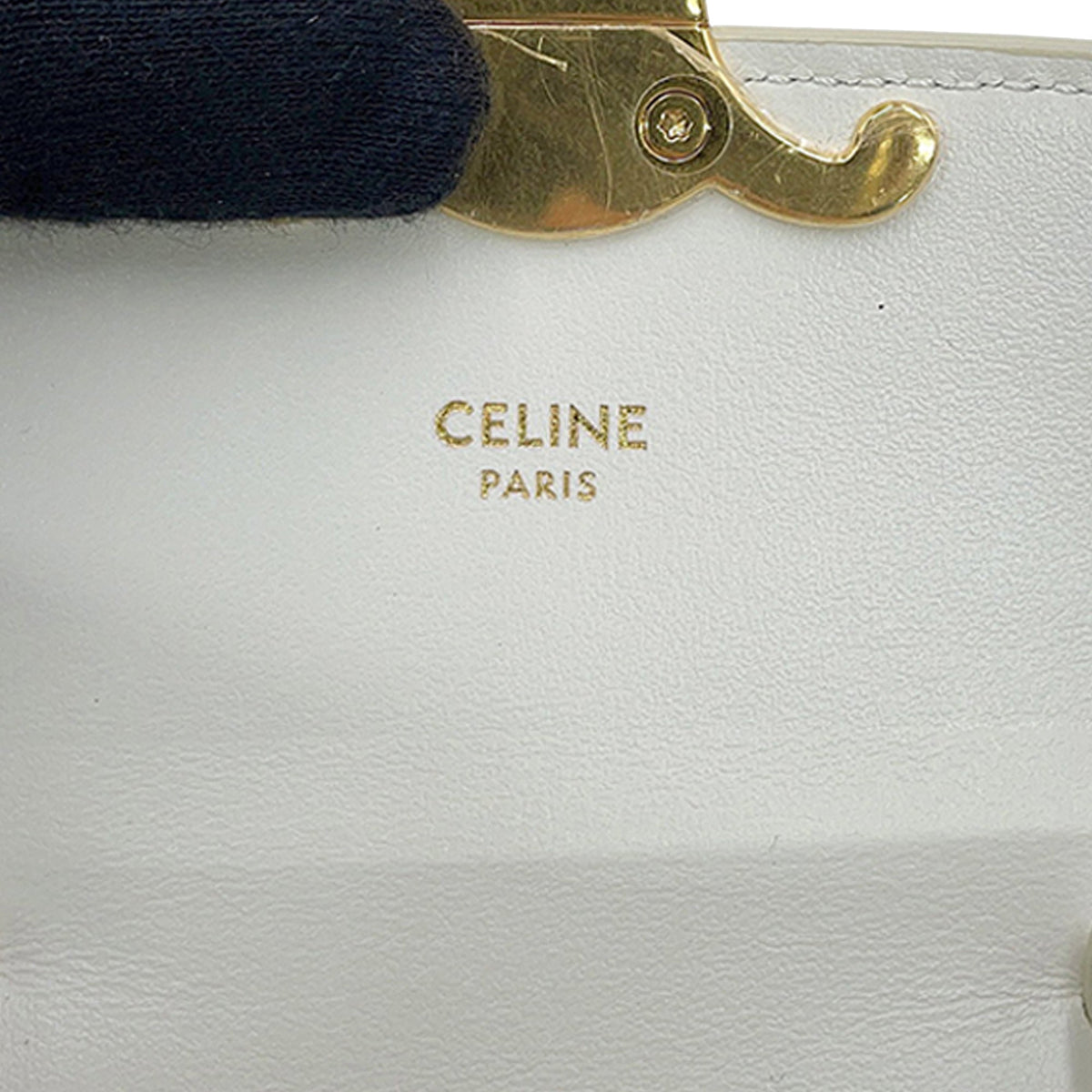 Celine Mini Calfskin Claude Crossbody — White
