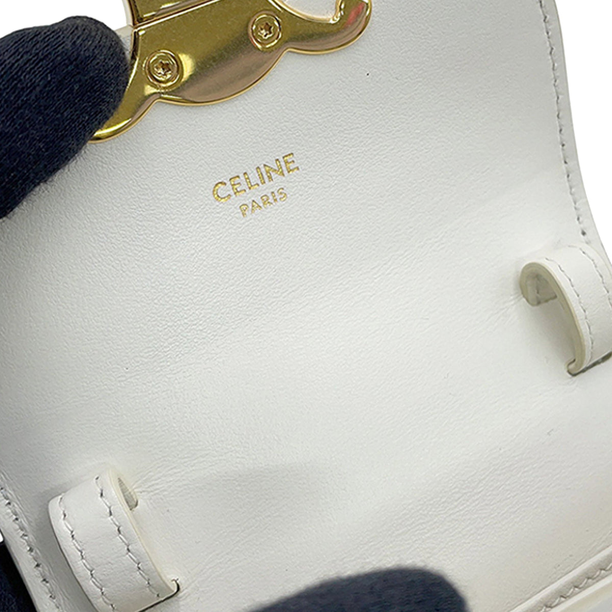 Celine Mini Calfskin Claude Crossbody — White