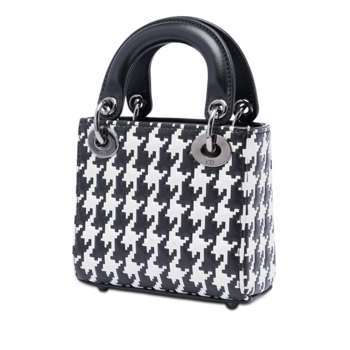 Dior Micro Calfskin Houndstooth Embossed Macro Lady Dior