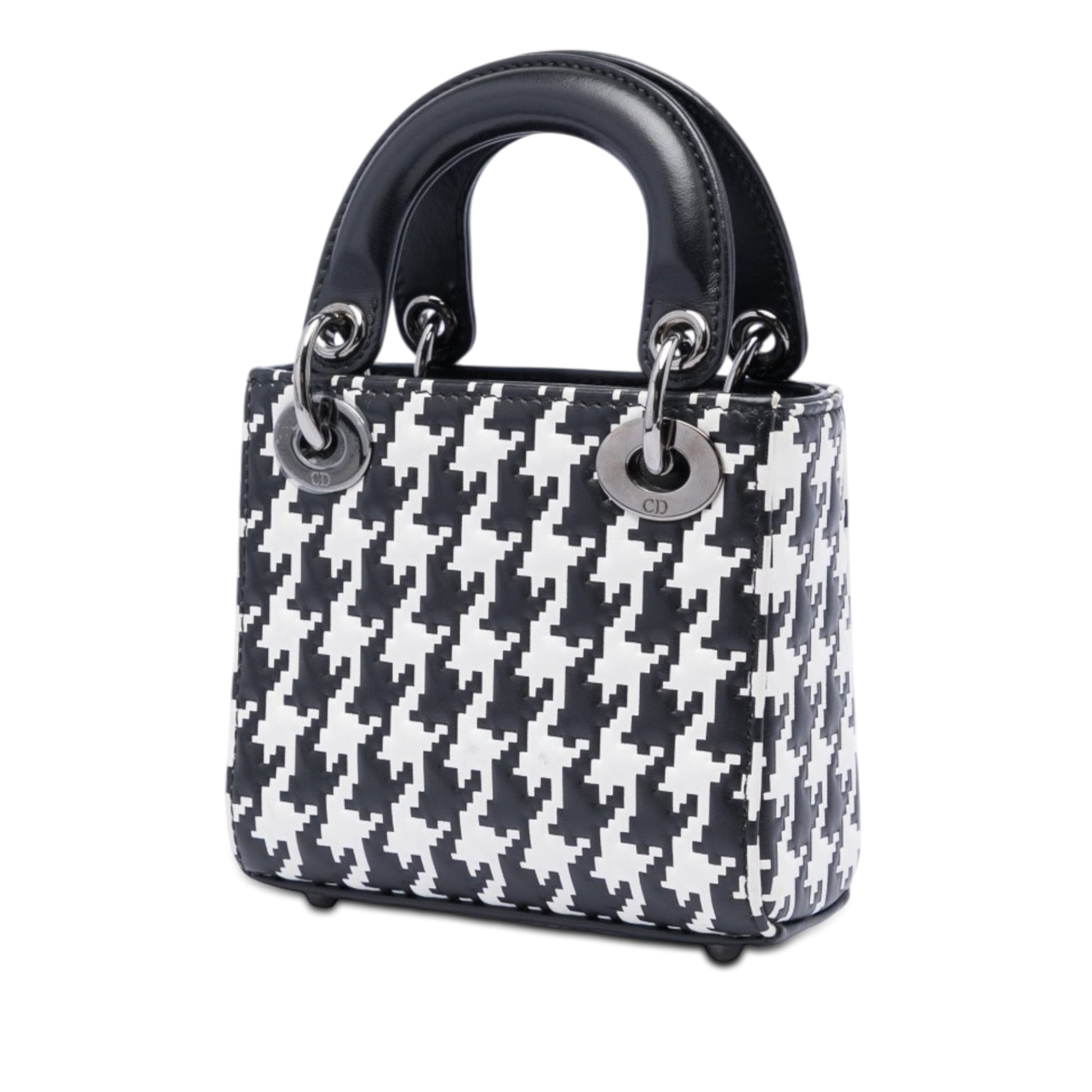 Dior Micro Calfskin Houndstooth Embossed Macro Lady Dior