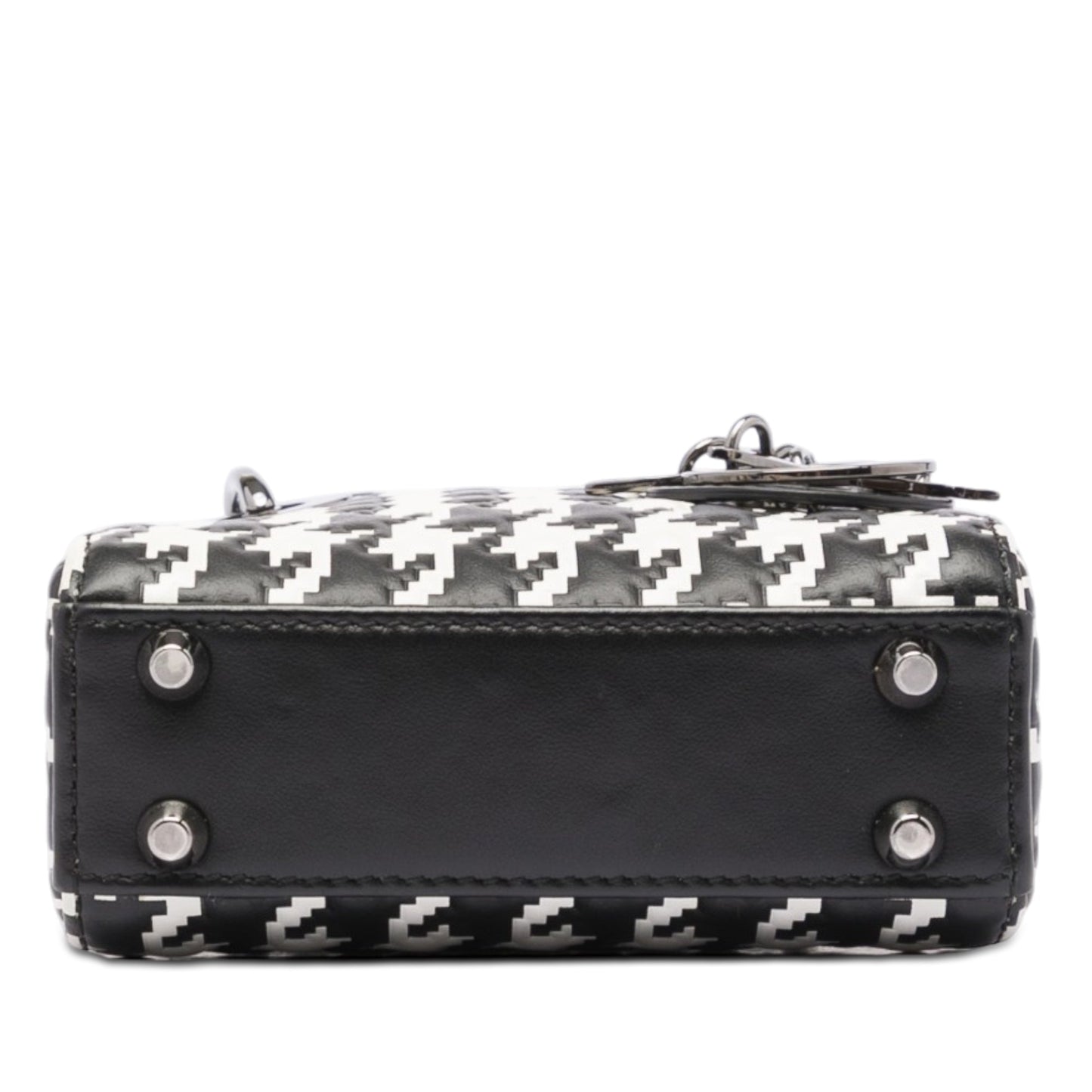 Dior Micro Calfskin Houndstooth Embossed Macro Lady Dior