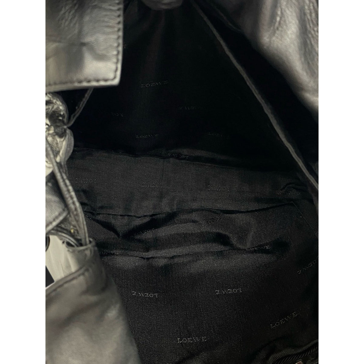 LOEWE Nappa Anagram Drawstring Crossbody — Black