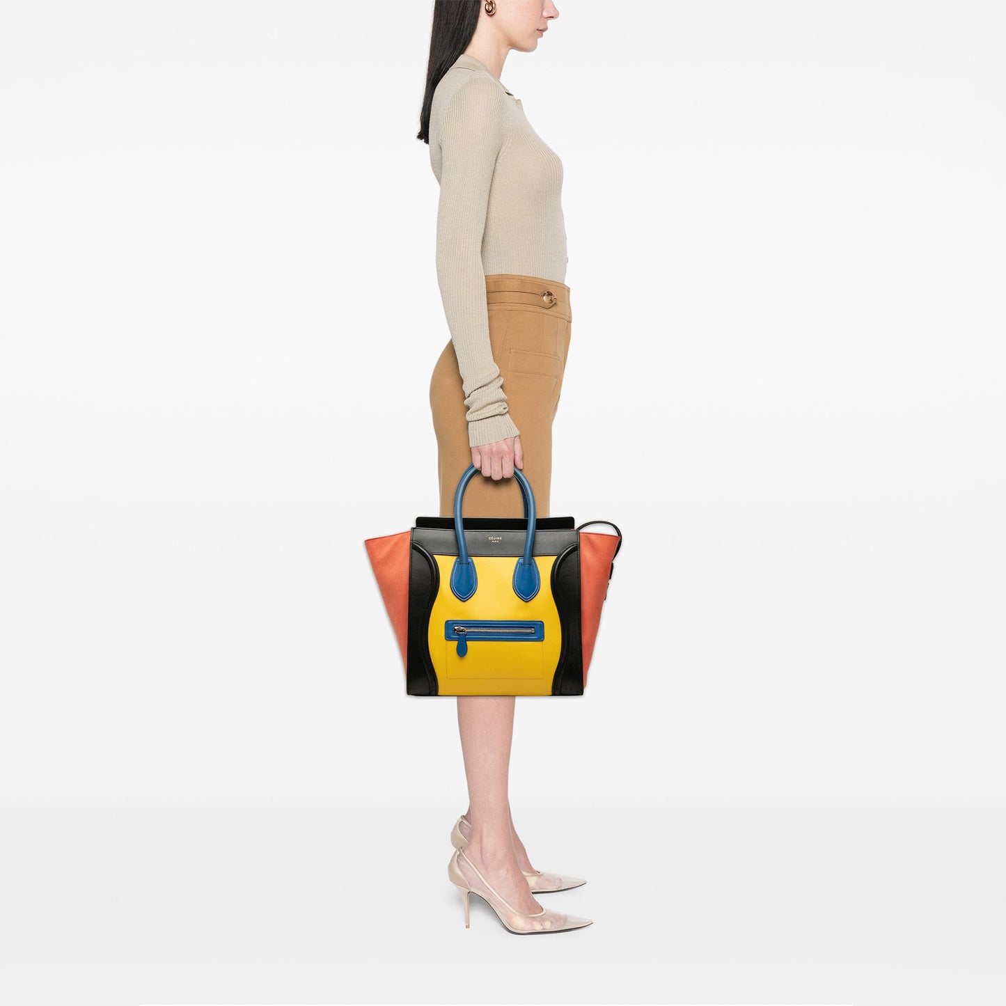 Celine Mini Multicolor Calfskin Luggage Tote