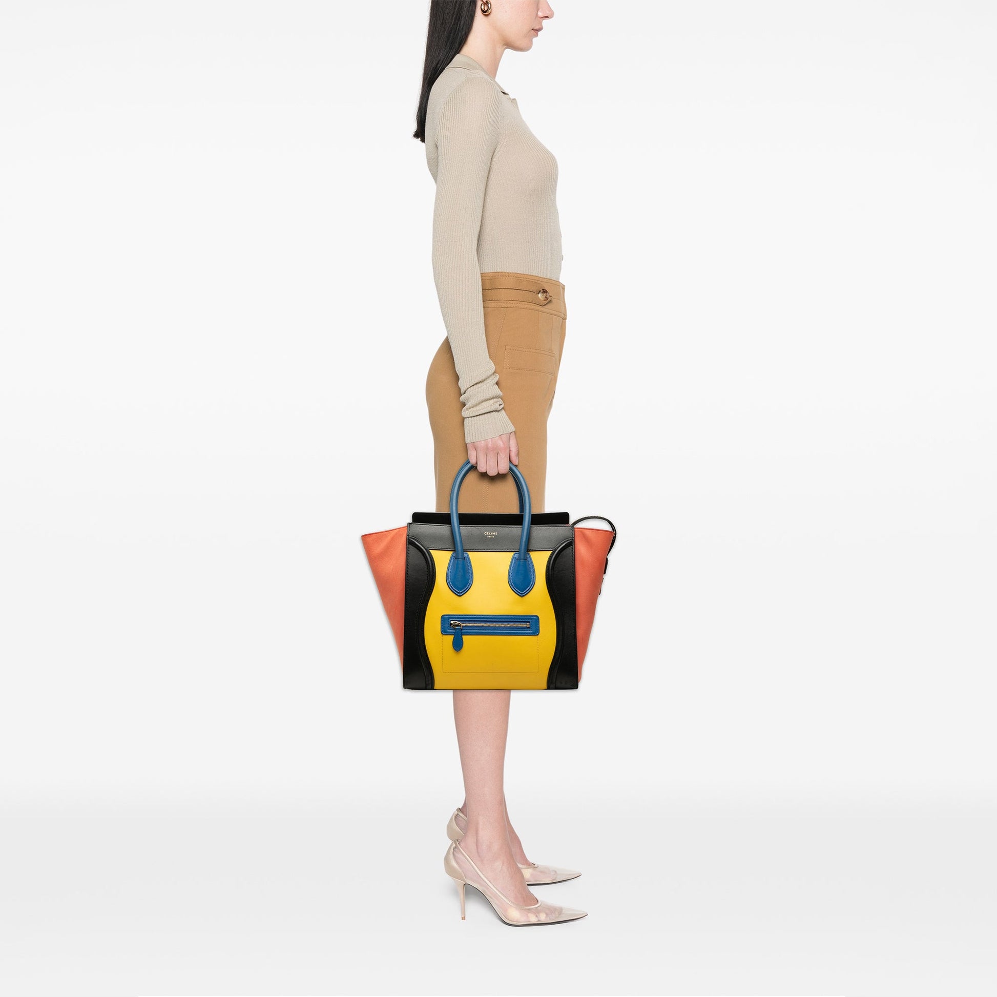 Celine Mini Multicolor Calfskin Luggage Tote