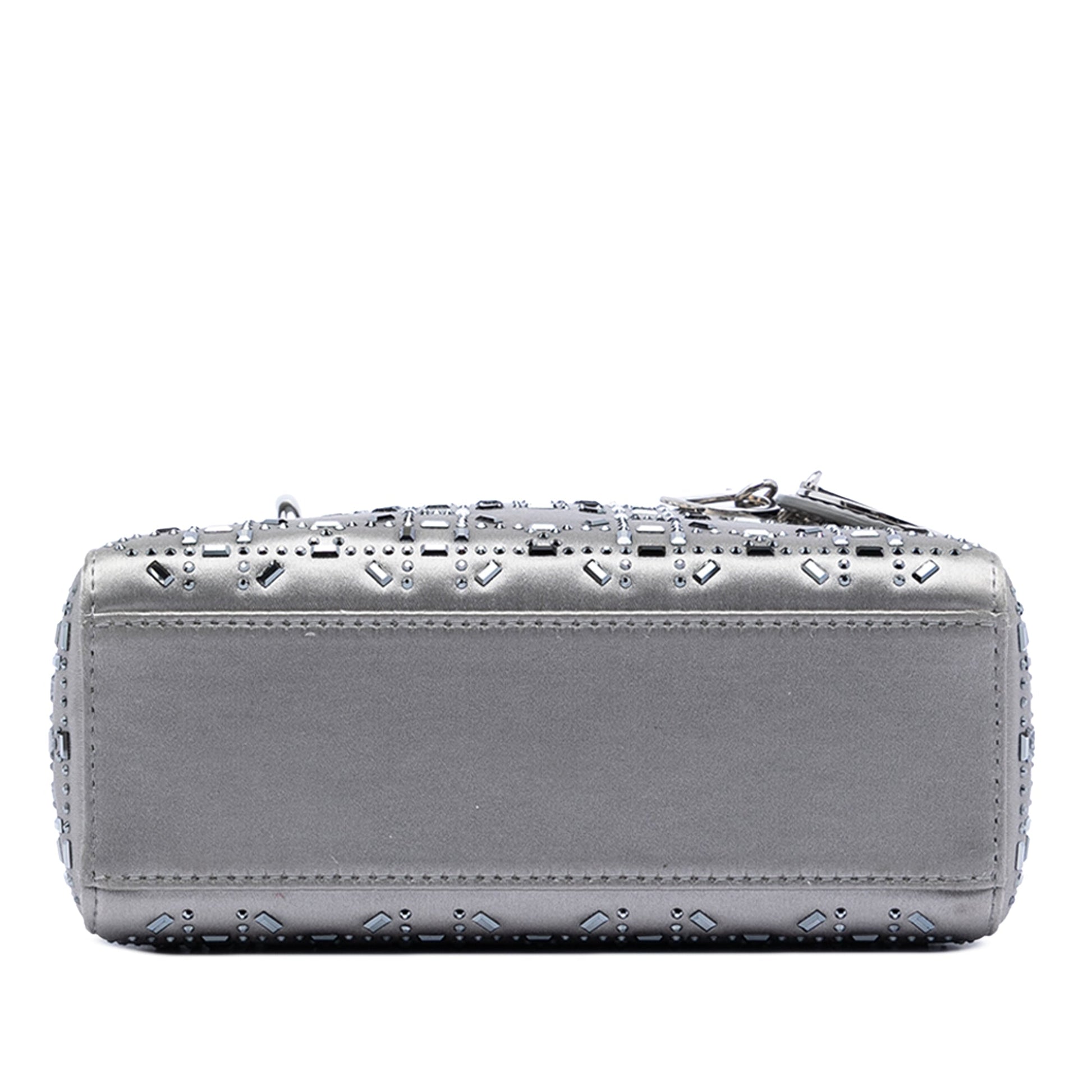 Mini Satin Cannage Strass Crystal Embellished Lady Dior