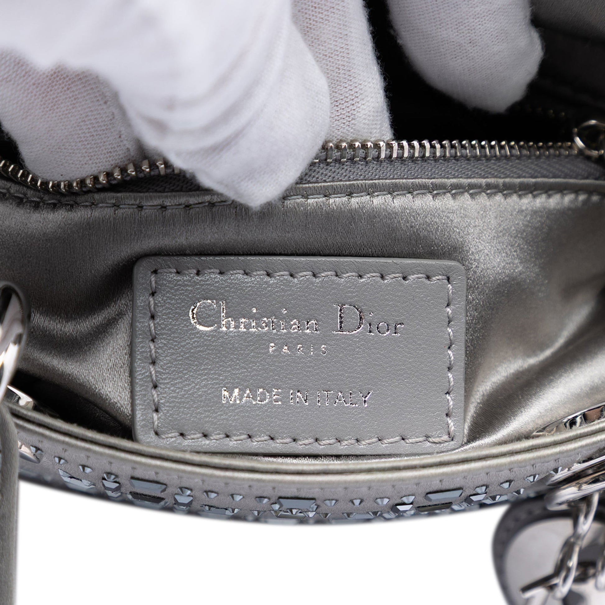 Mini Satin Cannage Strass Crystal Embellished Lady Dior