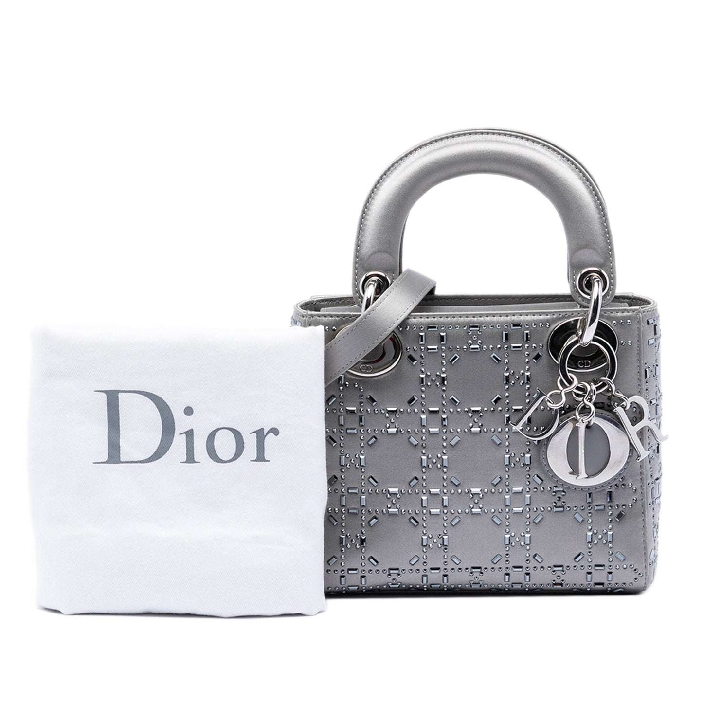 Mini Satin Cannage Strass Crystal Embellished Lady Dior