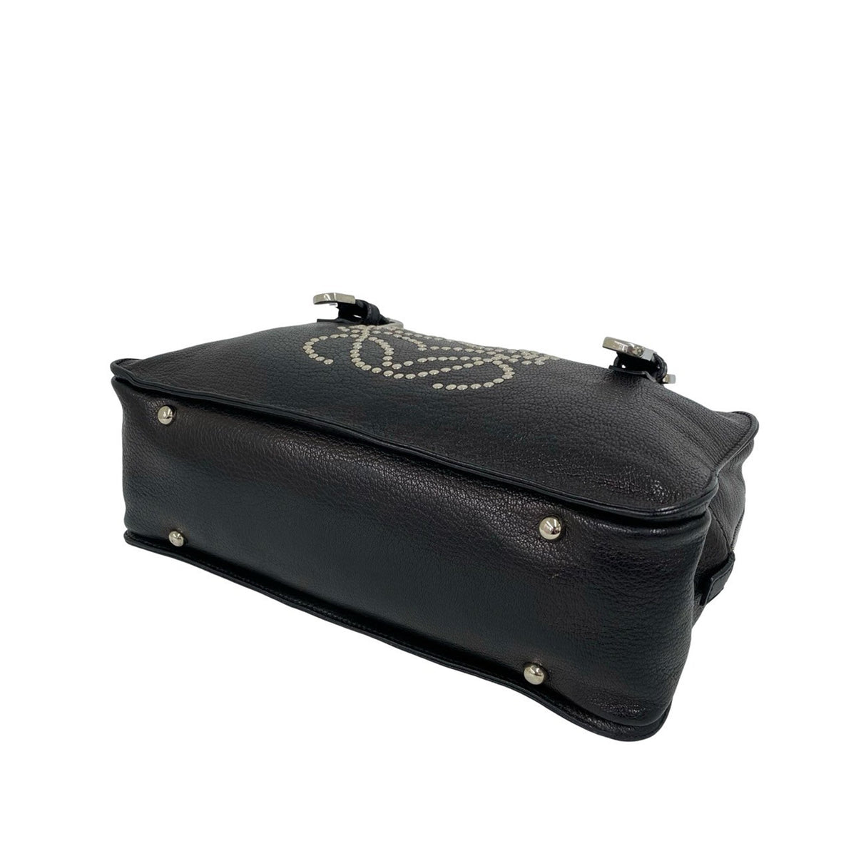 LOEWE Leather Studded Anagram Handbag