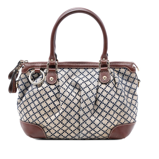 Gucci Diamante Canvas Sukey Satchel