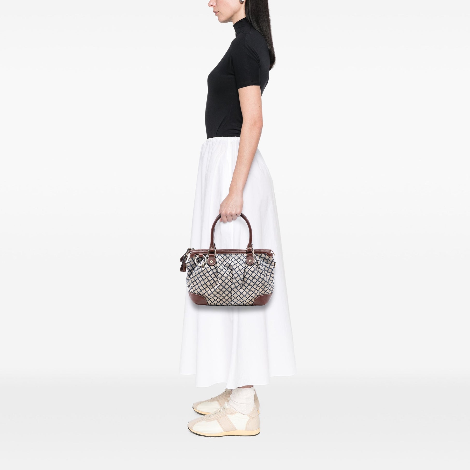 Gucci Diamante Canvas Sukey Satchel