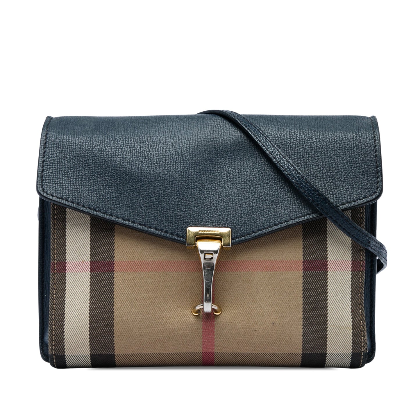 Burberry Small Leather and House Check Canvas Derby Macken Crossbody
