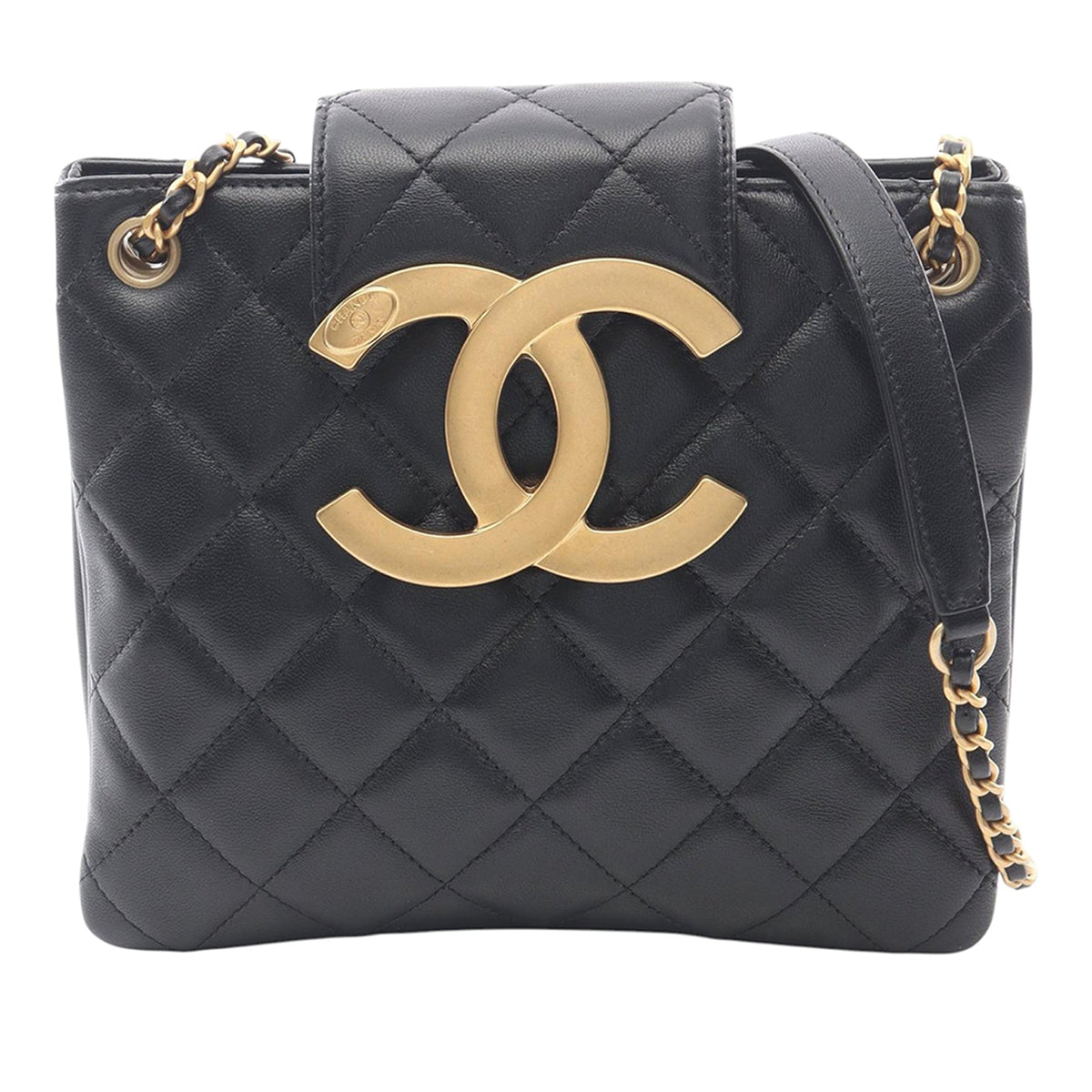 Chanel Small Quilted Lambskin Giant CC Chain Shoulder Bag