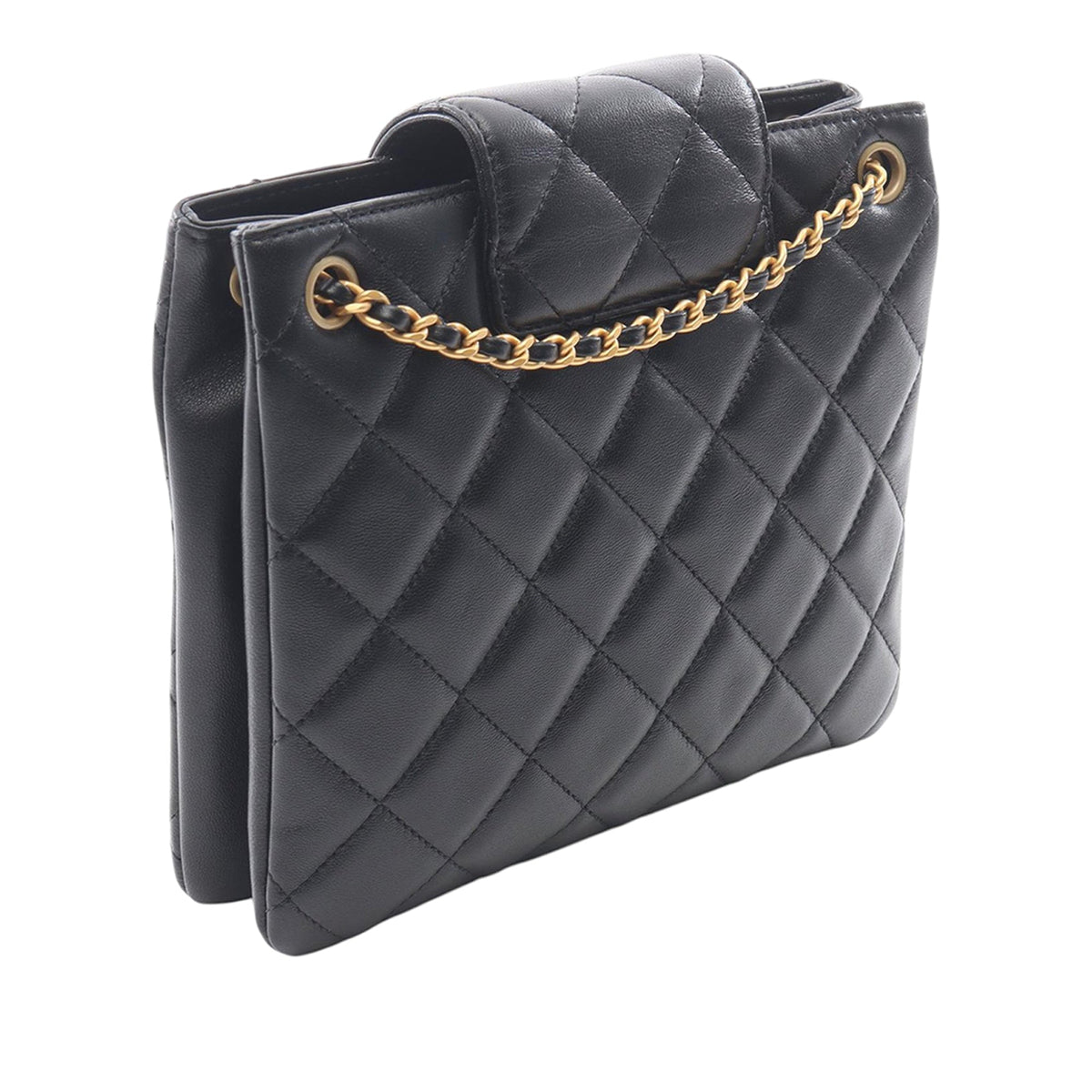 Chanel Small Quilted Lambskin Giant CC Chain Shoulder Bag