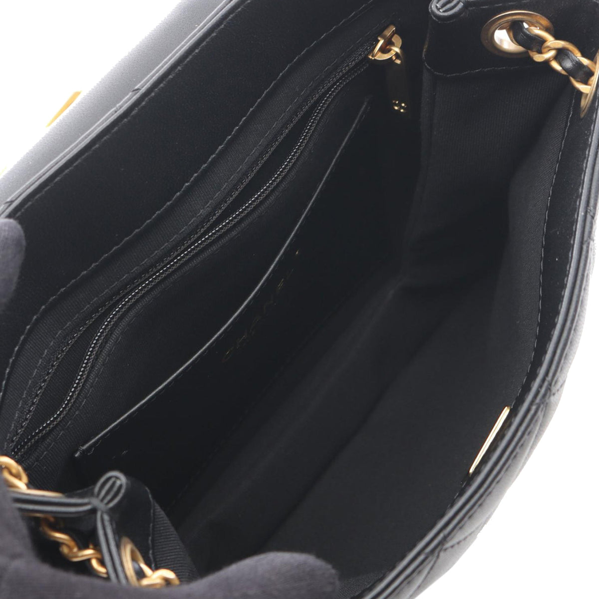 Chanel Small Quilted Lambskin Giant CC Chain Shoulder Bag