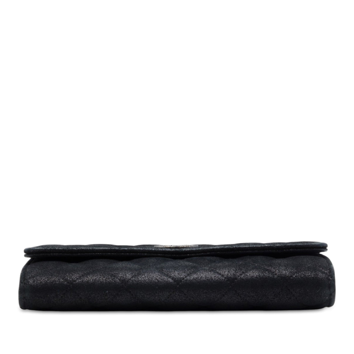 Chanel CC Quilted Metallic Suede Wallet On Chain