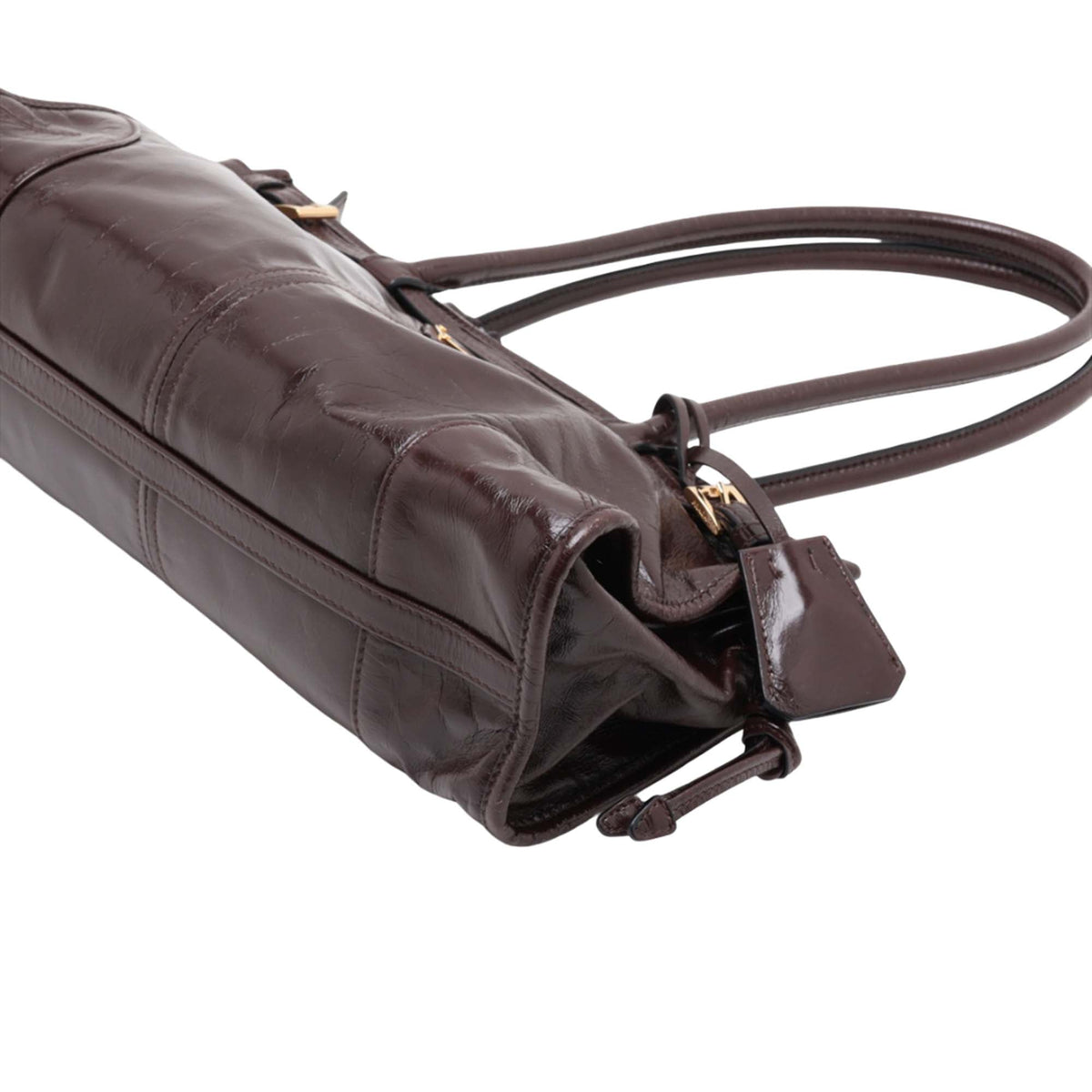 Prada Medium Leather Bonnie Satchel — Brown