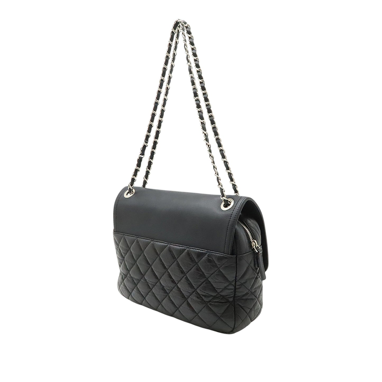 Chanel Quilted Aged Calfskin Easy Zip Flap