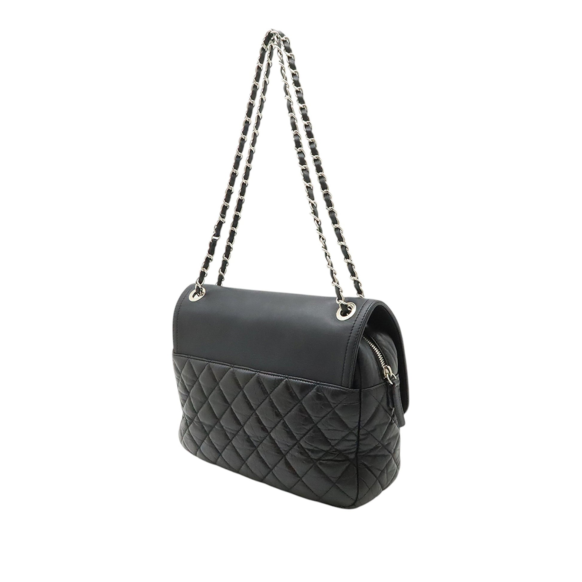 Chanel Quilted Aged Calfskin Easy Zip Flap