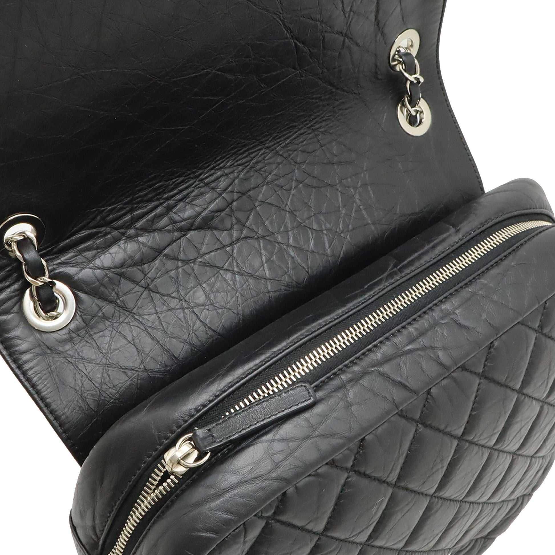 Chanel Quilted Aged Calfskin Easy Zip Flap