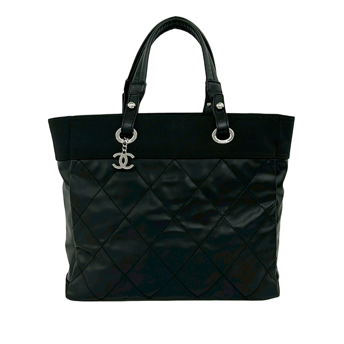 Chanel Medium Quilted Coated Canvas Paris Biarritz Tote