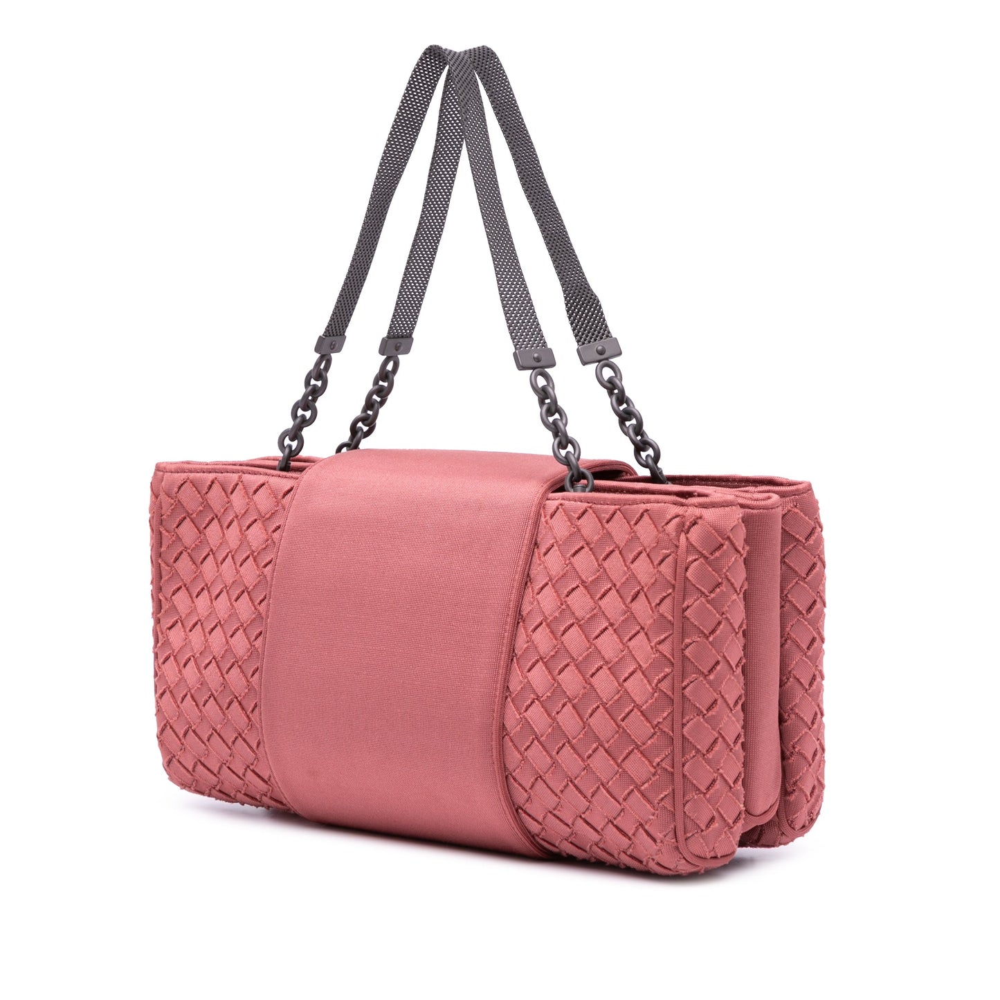 Bottega Veneta Canvas Intrecciato Buckle Flap Handbag
