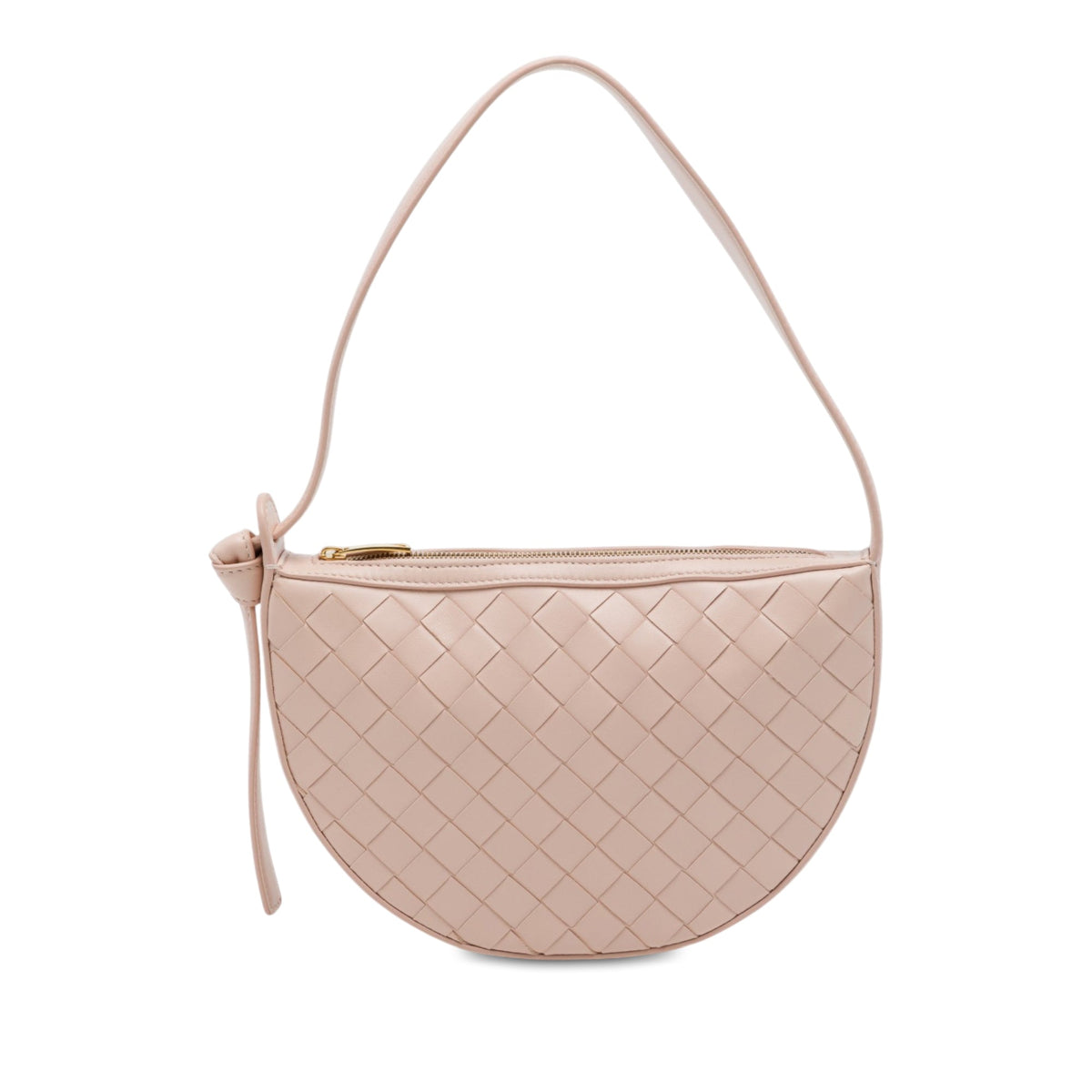 Bottega Veneta Mini Nappa Intrecciato Sunrise Hobo — Pink