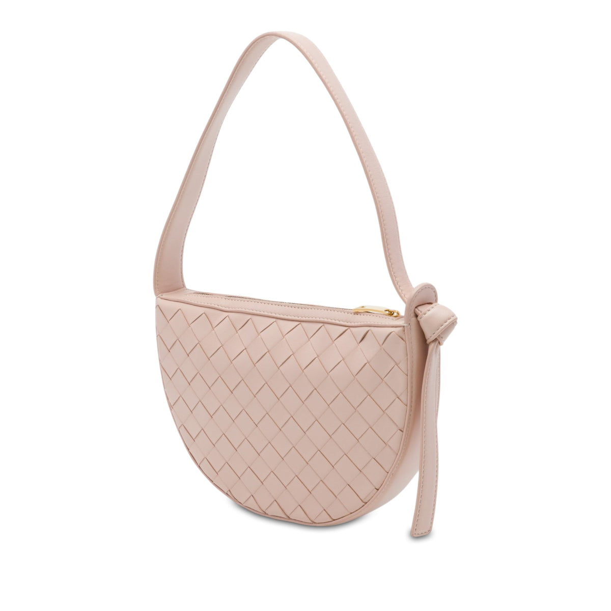 Bottega Veneta Mini Nappa Intrecciato Sunrise Hobo — Pink