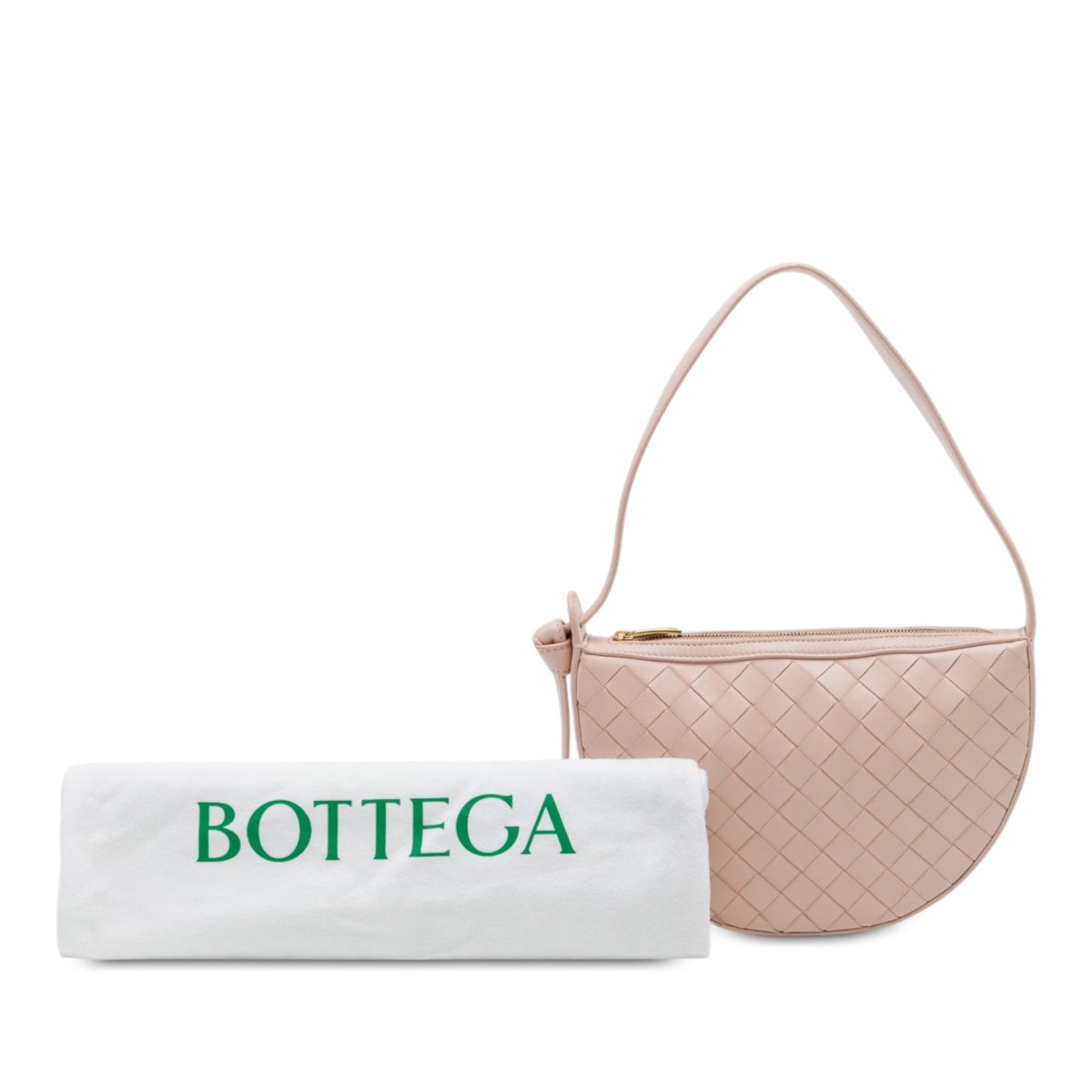 Bottega Veneta Mini Nappa Intrecciato Sunrise Hobo — Pink
