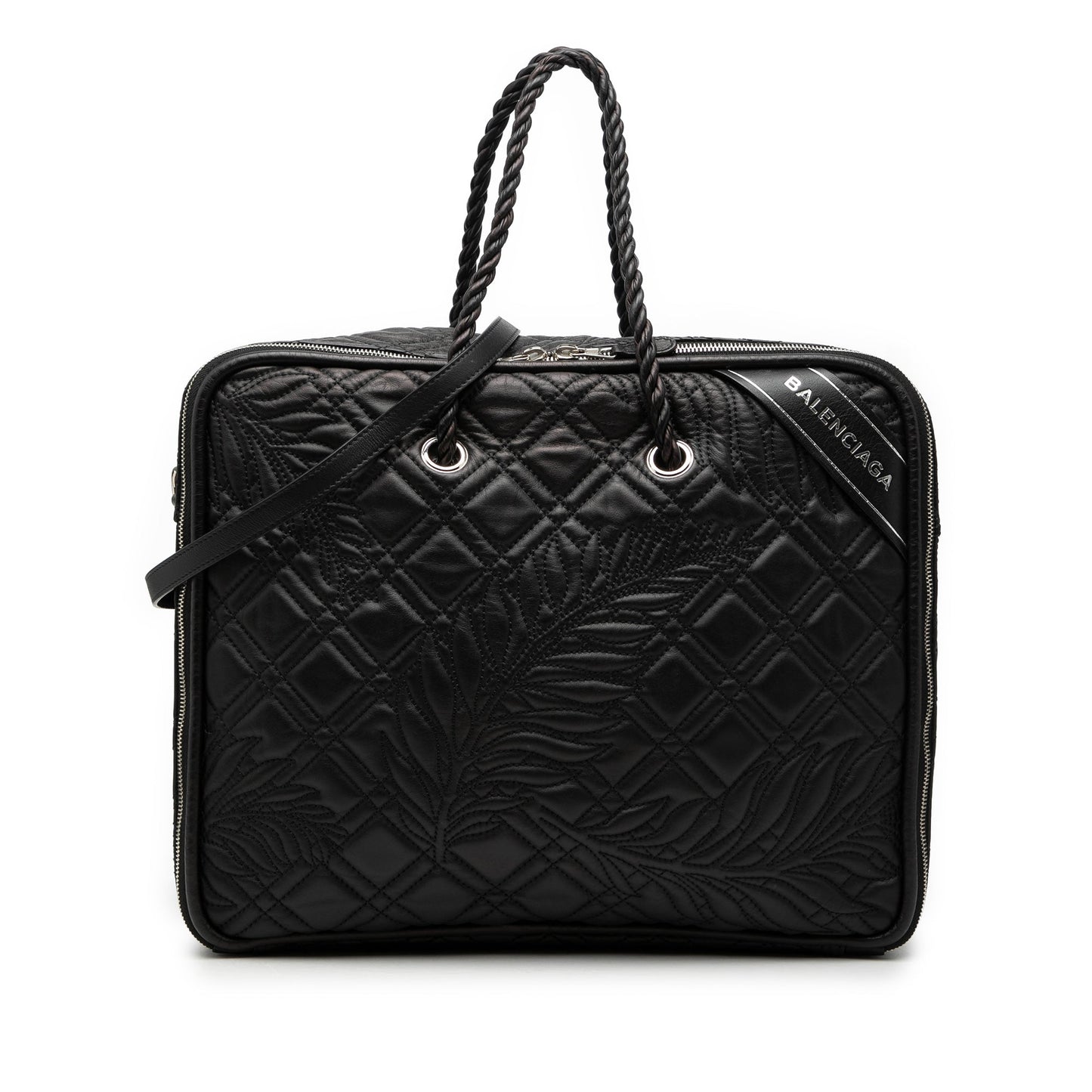 Balenciaga Medium Quilted Lambskin Blanket Square Satchel