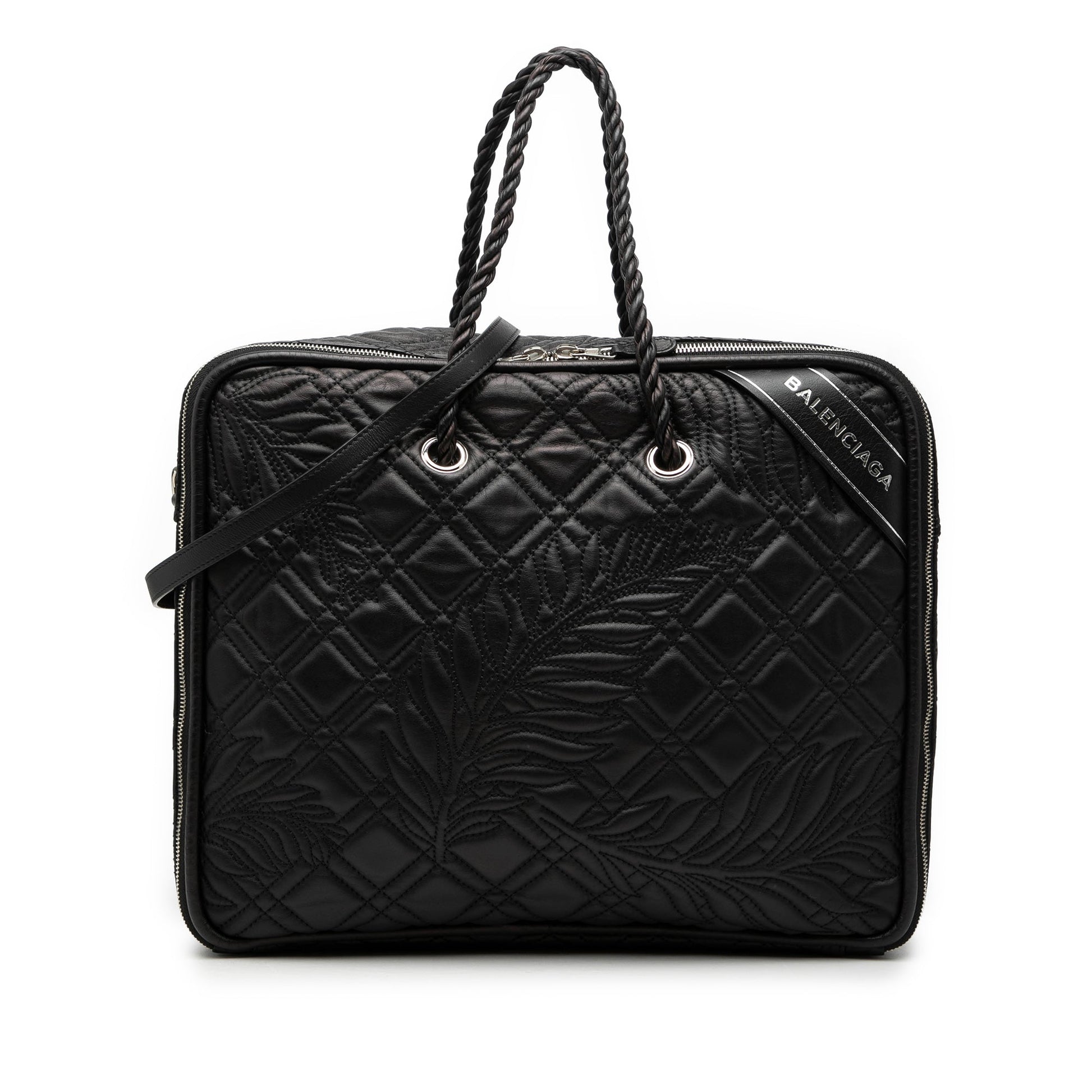 Balenciaga Medium Quilted Lambskin Blanket Square Satchel