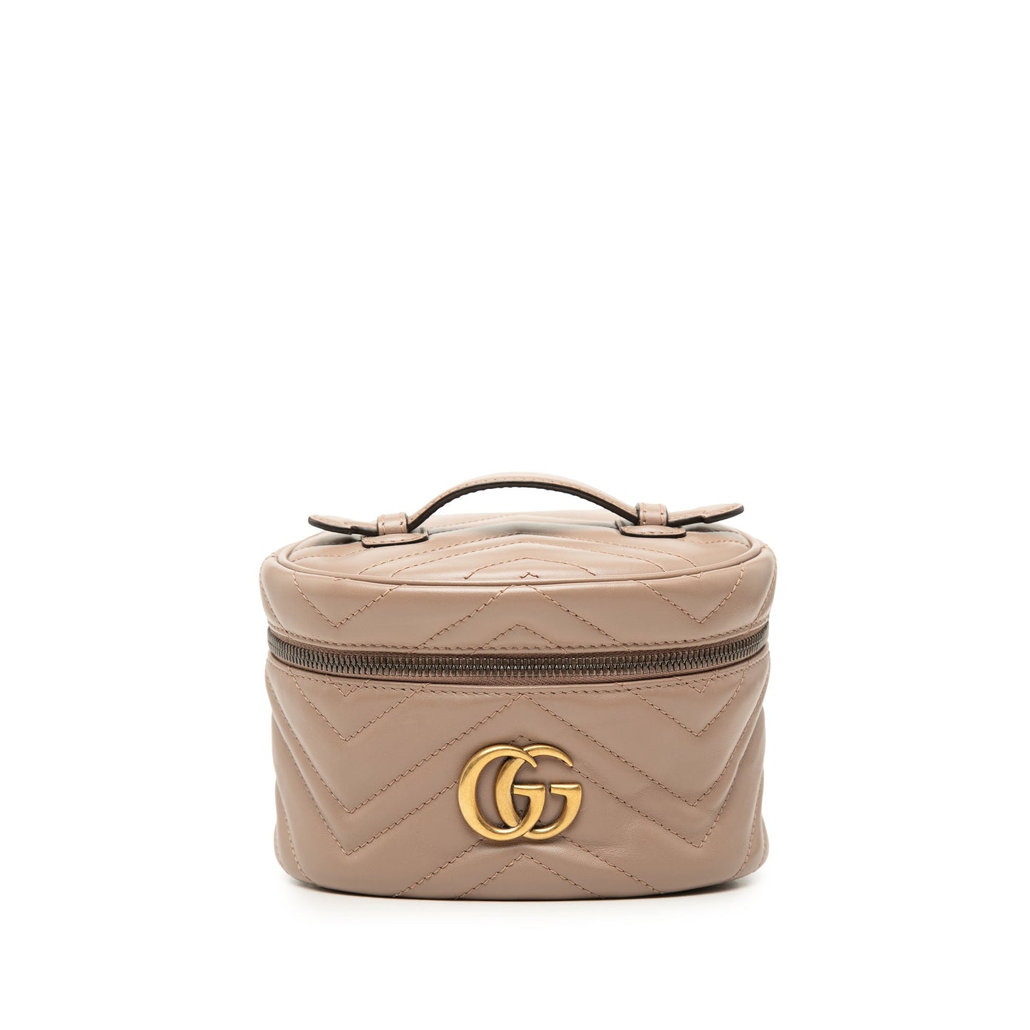 Gucci Mini GG Marmont Round Leather Vanity Bag