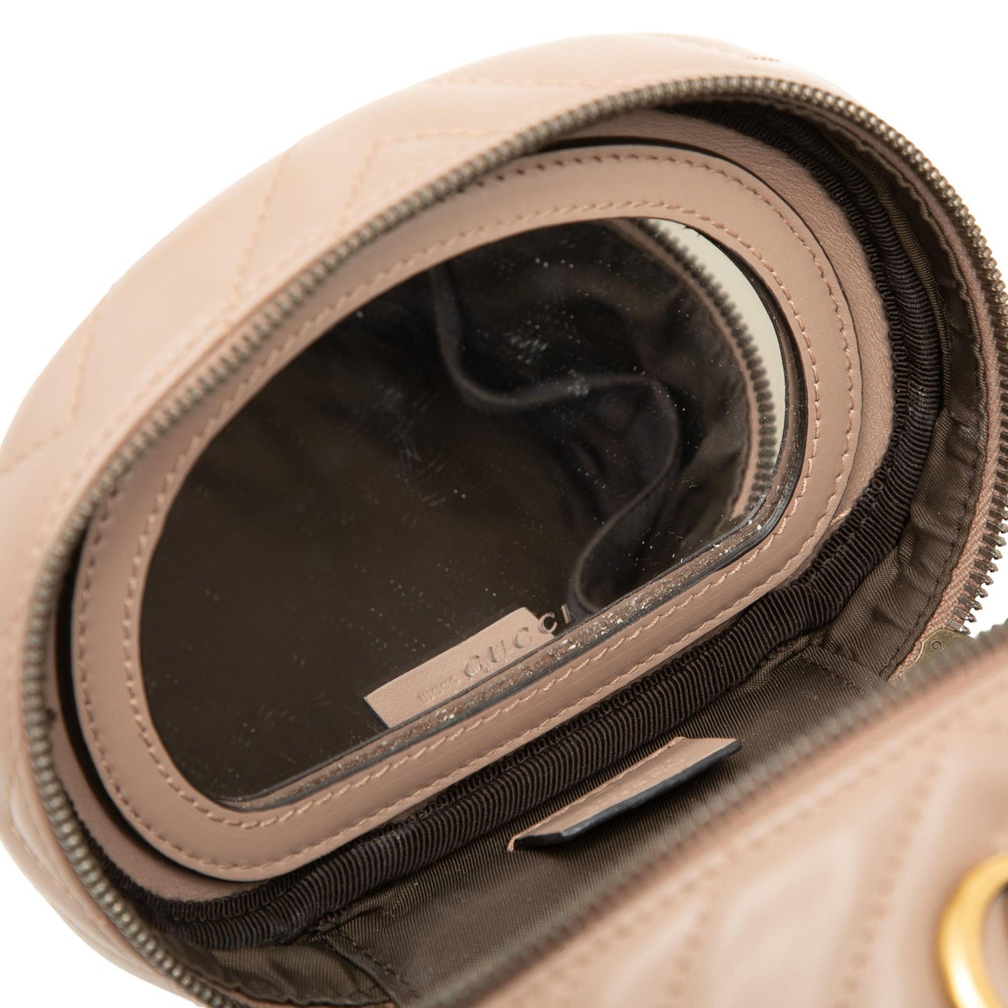 Gucci Mini GG Marmont Round Leather Vanity Bag