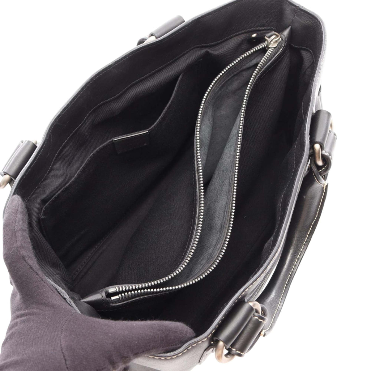 Celine Leather Boogie Handbag — Black