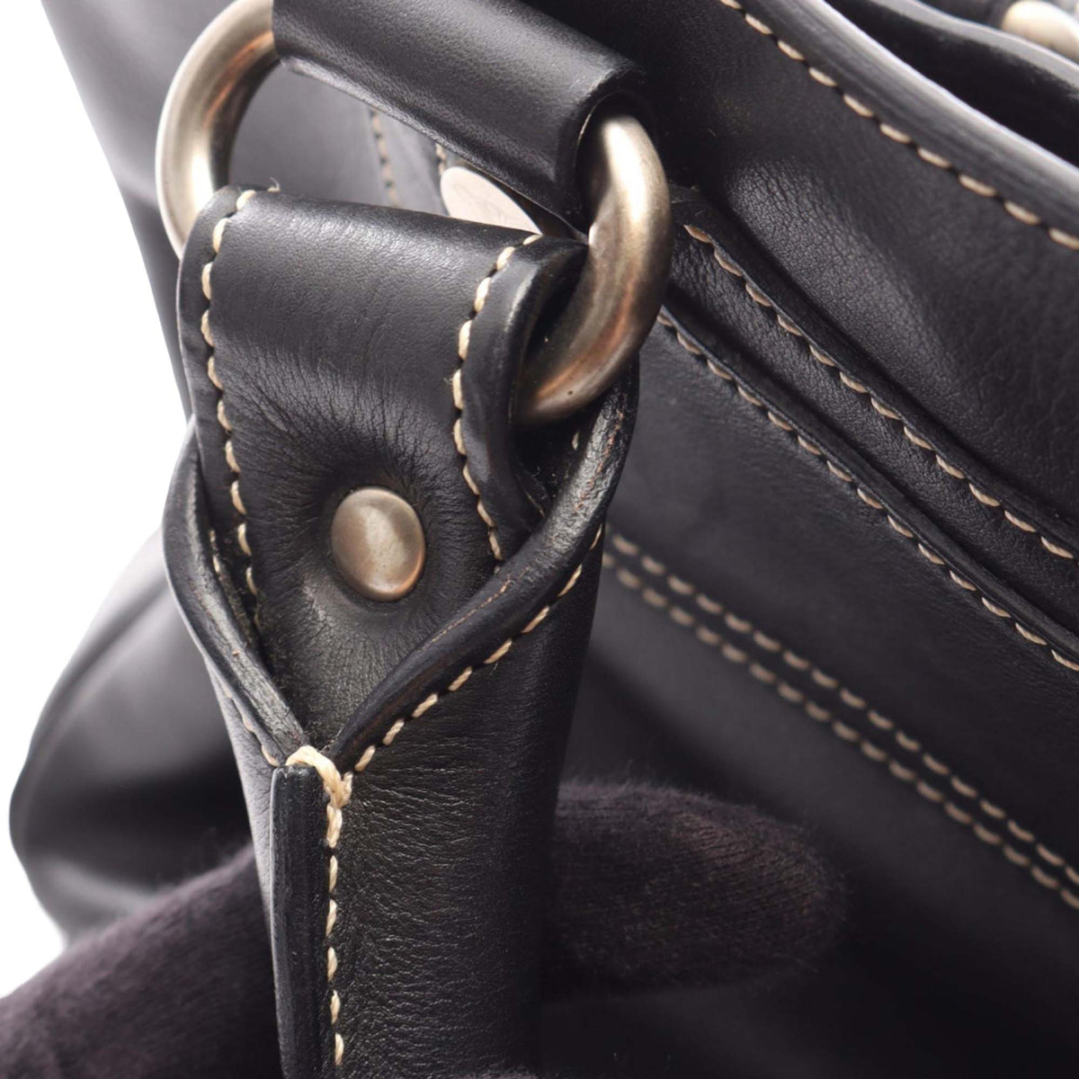 Celine Leather Boogie Handbag — Black