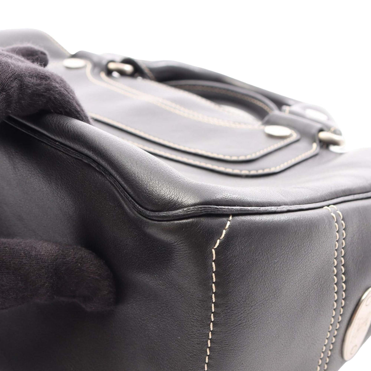 Celine Leather Boogie Handbag — Black