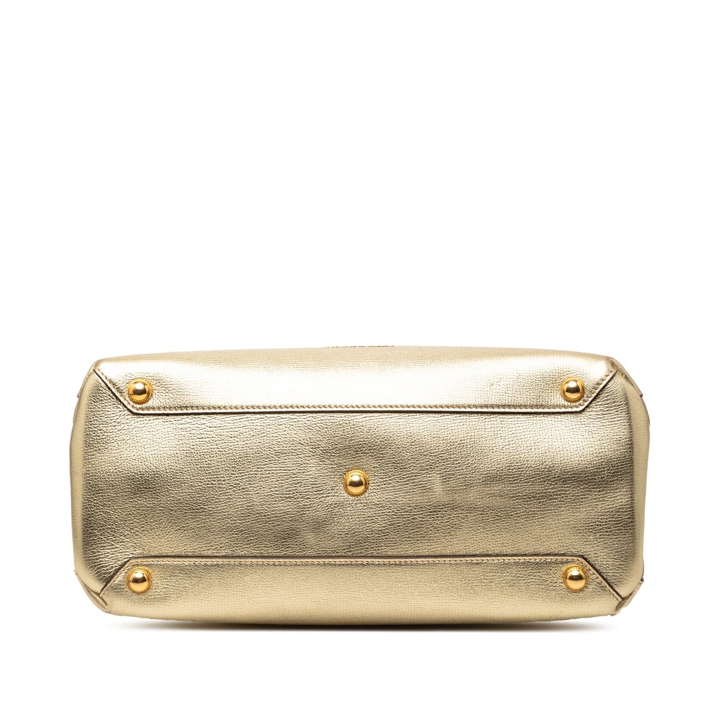 Burberry Medium Metallic Leather and House Check Banner Satchel