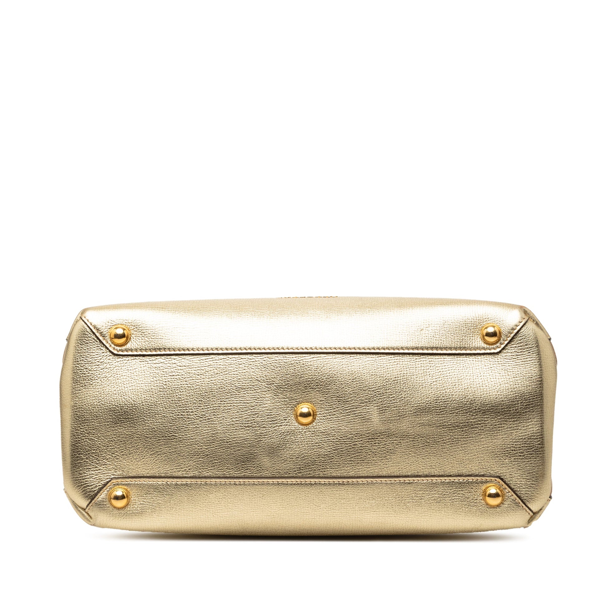 Burberry Medium Metallic Leather and House Check Banner Satchel