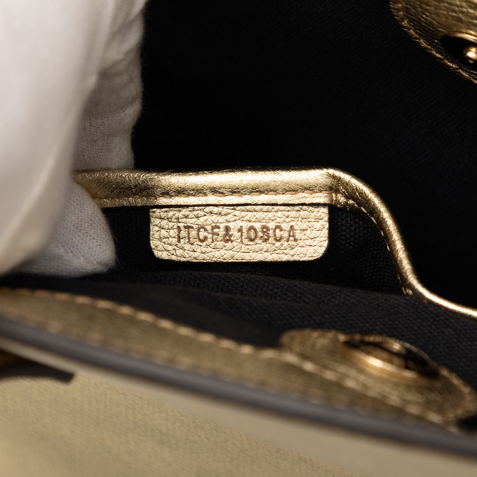 Burberry Medium Metallic Leather and House Check Banner Satchel