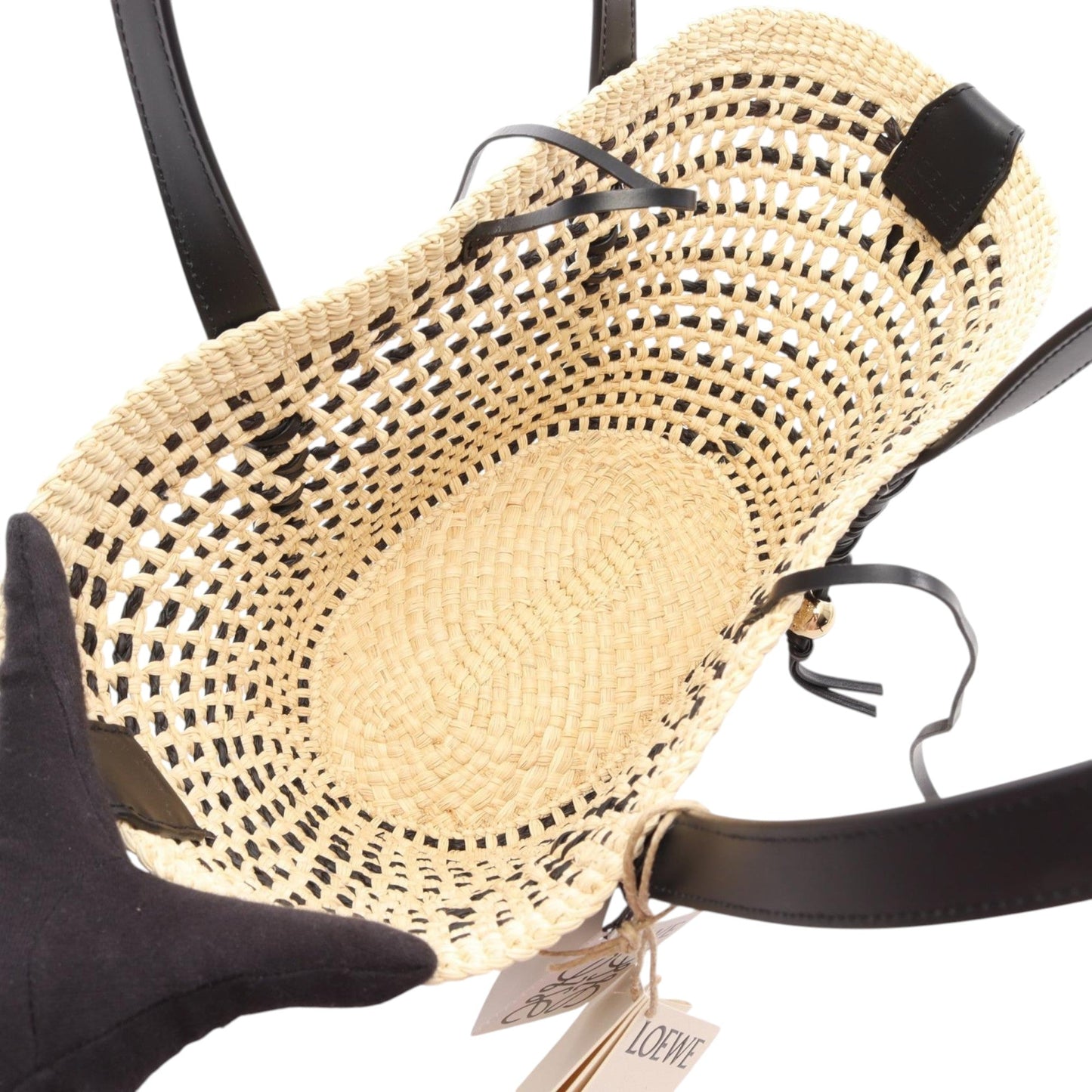 LOEWE Paulas Ibiza Small Raffia Braided Basket Bag