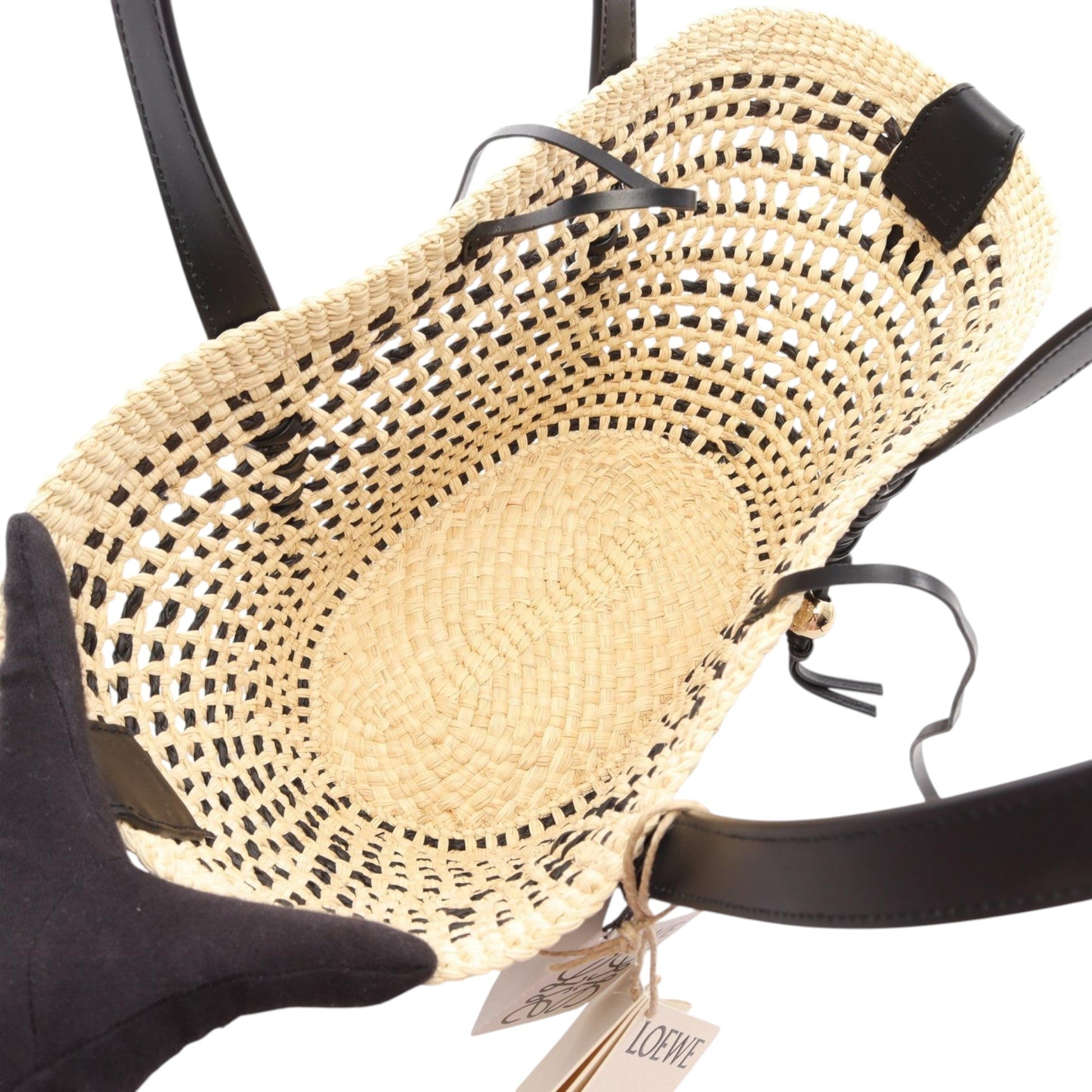 LOEWE Paulas Ibiza Small Raffia Braided Basket Bag