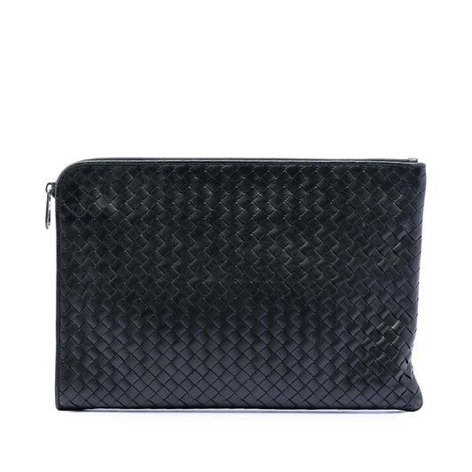 Bottega Veneta Leather Intrecciato Clutch